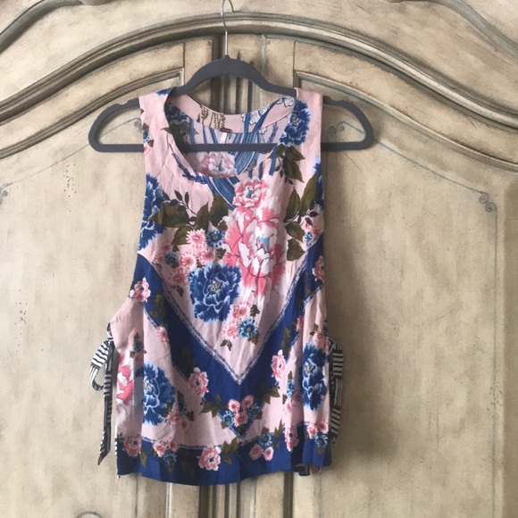 Free people sweet love side tie floral stripe tank - Picture 6 of 7
